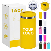 Gobelet isotherme en acier inoxydable à double paroi de 16 oz avec logo personnalisé, 4 en 1, pour boissons et bière, avec ouvre-bouteille