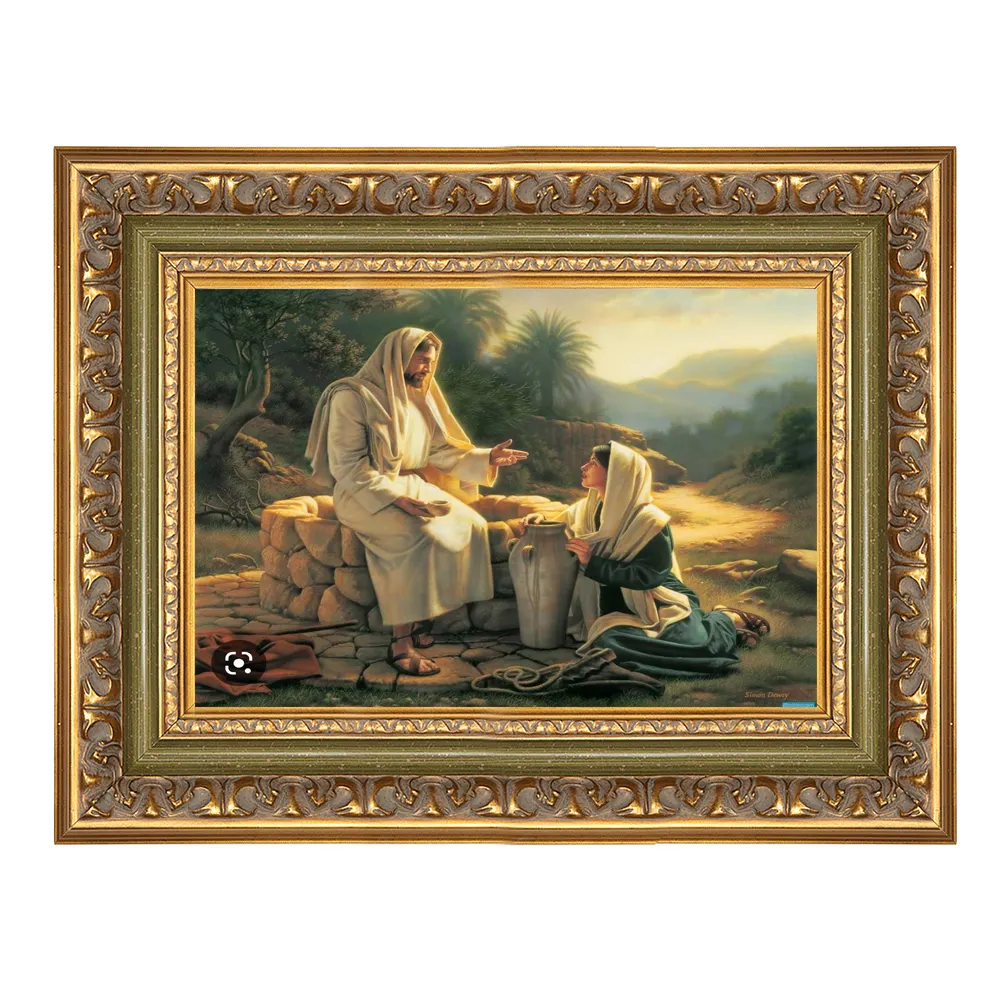 Madeira pintura a óleo moldura ouro madeira maciça clássico antigo personalizado lona pintura quadro arte