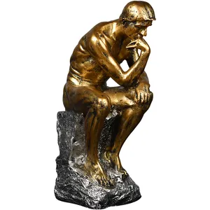 Thinker Sculpture Abstract Figure Statuettes Art Resin Craft Home Living Room Wine Cabinet Showcase Office Tabletop Decoration