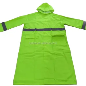 High-visibility Raincoat with PVC Coating Practical and Convenient Rain Wear with Reflective Tape for Safety in Rain Weather