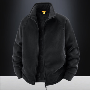 Giacca in pile da uomo autunno inverno 2025, nuova, antivento, spessa 180g, in poliestere, con collo alto, cerniera e maniche lunghe, casual sportiva, vestibilità ampia - Product Image 3