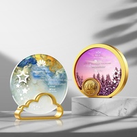 Nuevos Trofeos de Cristal y Metal Creativos y Medallas Personalizadas de Alta Gama, Serie de Premios Metálicos Grabados para Eventos, Recuerdos de Aniversario