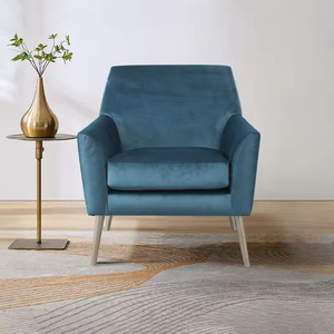 Silla de tela de terciopelo europeo de lujo, cojín suave de Color puro, estilo de bolsa de frijol de Hotel para comedor y dormitorio, silla de ocio - Product Image 5