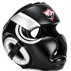 Boxing <b>Mouth</b> <b>Guard</b> Black Adjustable Leather Durable Cheek Chin Ear Protection MMA Combat <b>Sports</b> - Product Image 1