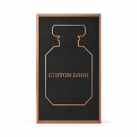 Boîte d'emballage de parfum noire mate personnalisée, boîte d'emballage de luxe avec estampage à chaud en or rose pour 50 ml d'eau de parfum