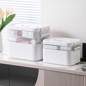 Cassetta di Pronto Soccorso Familiare in Offerta, Organizzatore Medico di Grande Capacità, Contenitore Trasparente per Medicinali - Product Image 5