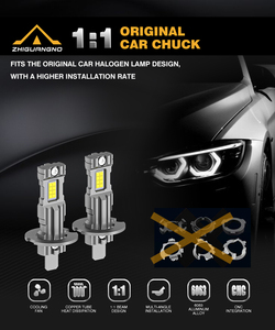 Nouveaux accessoires automobiles en gros, ampoules LED pour <span class=keywords><strong>voiture</strong></span> H7 H4 H11 9005 9006 9012 5202, 6000K, taille mini, installation simple, alliage d'aluminium - Product Image 3