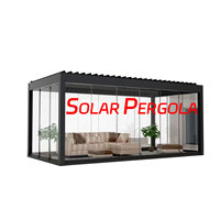 YouYa Pergola de toit rétractable extérieure étanche et résistante aux UV Stores bioclimatiques en aluminium multi-tailles Pergola solaire