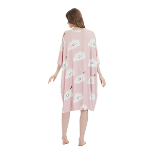 Camicia da <span class=keywords><strong>notte</strong></span> estiva di bambù di grandi dimensioni comoda pigiama da donna per dormire abito da <span class=keywords><strong>notte</strong></span> oversize - Product Image 5