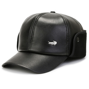 Mùa đông da Mũ bóng chày nhung ấm áp bảo vệ tai cho TRUNG NIÊN ông nội CHA Mũ Ông Già mũ chất lượng cao - Product Image 6