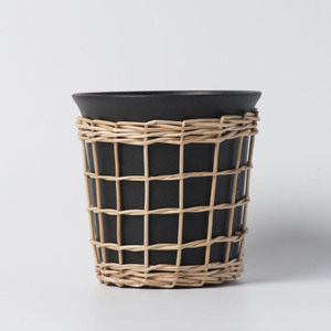 Willow Woven Flower <b>Pots</b> For <b>Succulents</b> Plastic Planters Desktop Green Plants Circular Design XH24-440 - Product Image 4