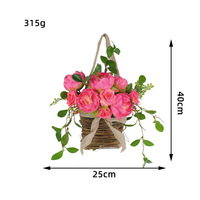 Guirlande de roses artificielles de style nouveau pour décoration transfrontalière, à suspendre à la porte ou dans un panier, vente en gros