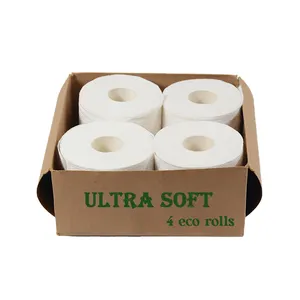 Pulpa de bambú suave, pañuelo de papel higiénico de 2 - 4 capas con papel envuelto ecológico, venta al por mayor