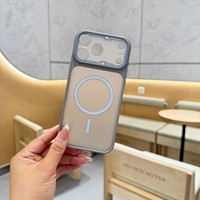 Étui de téléphone en métal de luxe pour iPhone 18 Pro Max, étui 17 Air 16 15 14 Plus 13 12, coque rigide transparente avec chargeur magnétique sans fil