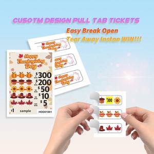Tema del Día de Acción de Gracias Tres ventanas Pestañas de extracción personalizadas Lotería de juego Canje Billetes de impresión con precio al por mayor - Product Image 3