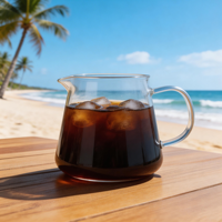 Carafe en verre borosilicate de qualité supérieure, résistante à la chaleur, durable, pour thé noir, lait, café, boissons chaudes et froides