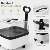 Poussette de luxe rigide multi-animaux pour chats, avec fermeture éclair, en ABS PC solide, roues à frein, valise de voyage capsule spatiale pour grands chats, pour l'extérieur