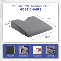 Coussin de siège ergonomique en mousse HIPS, forme de coin, pour une meilleure posture, mousse à mémoire de forme, soulagement de la douleur du coccyx, pour la conduite