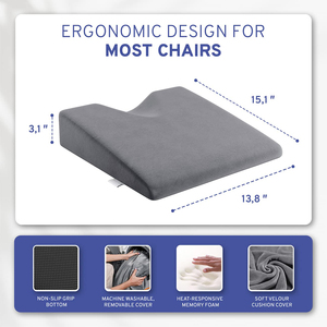 <span class=keywords><strong>Coussin</strong></span> <span class=keywords><strong>de</strong></span> siège <span class=keywords><strong>ergonomique</strong></span> en mousse HIPS, <span class=keywords><strong>forme</strong></span> <span class=keywords><strong>de</strong></span> coin, pour une meilleure posture, mousse <span class=keywords><strong>à</strong></span> <span class=keywords><strong>mémoire</strong></span> <span class=keywords><strong>de</strong></span> <span class=keywords><strong>forme</strong></span>, soulagement <span class=keywords><strong>de</strong></span> la douleur du coccyx, pour la conduite - Product Image 2