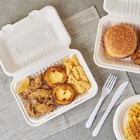 Boîtes et sacs en papier biodégradables écologiques les plus vendus avec gaufrage pour contenants alimentaires en bagasse de canne à sucre pour sushis