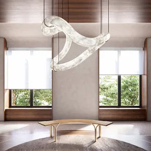 ミニマリストダイニングテーブルレストラン型アラバスター装飾ペンダントライト天井高級インフィニティハンギングライト