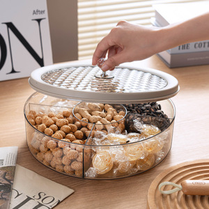 Nuovo Modello di Portafrutta in Acrilico dal Design Contemporaneo con Coperchio per Tavolo da Caffè, Caramelle, Snack, Frutta Secca, Contenitore Divisorio per Uso Domestico e Feste - Product Image 1