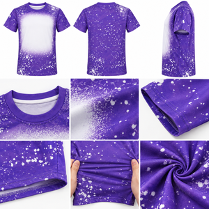 T-Shirt Personalizzata con Sublimazione Tie-Dye, 190 GSM, Morbida e Elastica in Poliestere, Abbigliamento Neutro per Uomini, Donne e Bambini - Product Image 3