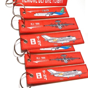 Tùy Chỉnh Màu Đỏ Thêu Vải <span class=keywords><strong>Key</strong></span> <span class=keywords><strong>Tag</strong></span> Vải Keychain Phong Cách Cổ Điển Cho Chuyến Bay Và Khuyến Mãi Bao Gồm Vòng Chìa Khóa - Product Image 6