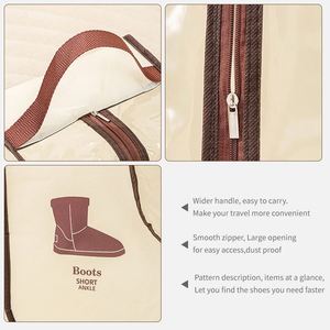 Sacs de rangement portables pour bottes, sacs à chaussures anti-poussière pour le rangement, organisateur de bottes hautes zippées, sac de protection avec poignée - Product Image 6