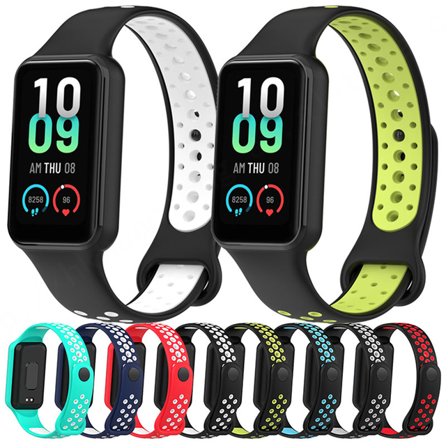 HUANLONG Breathable Two Colors Integrated Silicone Strap Soft Rubber Waterproof Pin Buckle Fashion Smart Watch Band Model