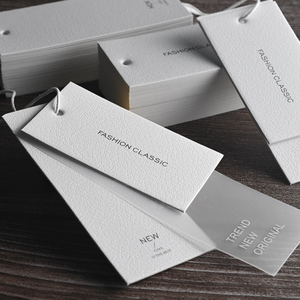 Customized Luxury Printed Logo 700gsm Special Matte Paper Hangtag Set Texture Paper Personalized Logo Paper Tags For <strong>Clothing</strong> - Product Image 4