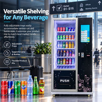 Distributeur automatique de boissons froides à entretien facile pour produits en bouteille/en conserve, écran tactile 18,5'', distributeur automatique commercial personnalisable