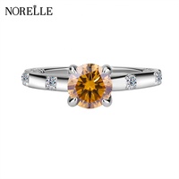 Cincin ulang tahun pertunangan perak 925 gaya klasik, Perhiasan halus cincin Moissanite perhiasan pernikahan hadiah Hari Valentine