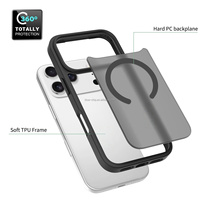 Coque de protection magnétique 2-en-1 en PC rigide et TPU, anti-traces de doigts, translucide et mate pour iPhone 17 16 Pro