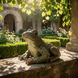 Sculpture décorative <span class=keywords><strong>de</strong></span> grenouille agenouillée texturée vert <span class=keywords><strong>mousse</strong></span>, style vintage, en magnésie, pour intérieur, <span class=keywords><strong>bassin</strong></span>, <span class=keywords><strong>jardin</strong></span>, table ou maison, fabrication OEM - Product Image 2