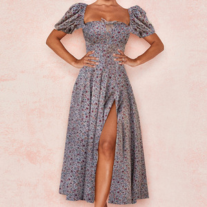Wholesale Hot- Selling <strong>Fashion</strong> <strong>Design</strong> <strong>Clothes</strong> Women <strong>Clothes</strong> New Printed French Floral Slim Dresses - Product Image 6