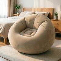 Canapé gonflable sphérique moderne et minimaliste transfrontalier, une place, en PVC floqué, pliable, type pouf chaise longue