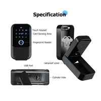 Boîte à clé intelligente Tuya TTLock APP Mot de passe Carte IC Boîte à clé à dent bleue Boîte à clé murale et suspendue pour porte