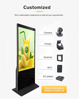 Aiyas-reproductor multimedia AD de 43-65 pulgadas, pantalla táctil de pie para suelo, Android, Panel Digital de señalización, quiosco, pantalla LCD para publicidad