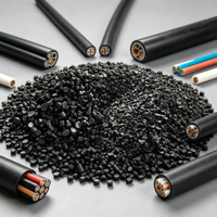 Granulés noirs flexibles recyclés pour le câblage interne des équipements industriels, composé de câbles PVC