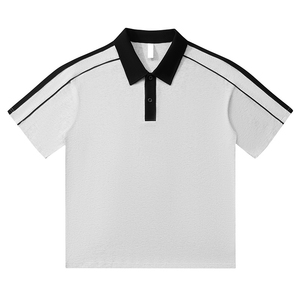 Kaos Polo Olahraga Ukuran Besar 240 Gram Bahan Katun Tebal Warna Solid untuk Pria, Kaos Kasual Streetwear. - Product Image 4