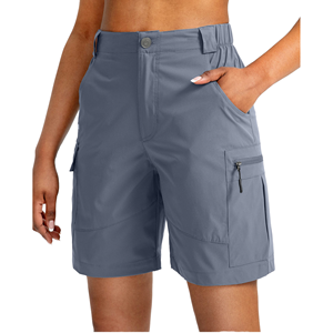 Shorts cargo mi-longs en toile écologique haute performance pour femme, séchage rapide, classique, été, quotidien, décontracté, mode, couleur unie - Product Image 1