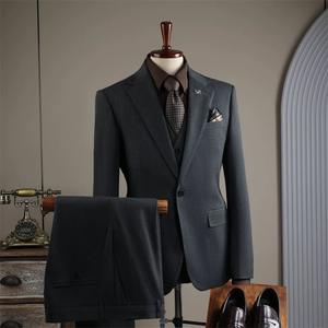 Conjunto de Dos Piezas de <span class=keywords><strong>Traje</strong></span> para Hombre, Estilo Ejecutivo, Alta Calidad, Color Negro, Chaqueta y Pantalones Clásicos, Personalización Gratuita, 2025 - Product Image 4