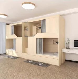 Lit superposé en métal moderne, durable et écologique, personnalisable, pour hôtels, appartements, auberges, avec espace de chambre séparé, marque JUNYI, modèle A-00890 - Product Image 3