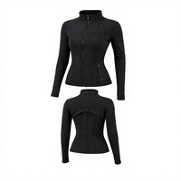 Ensembles de sport pour femmes : Veste zippée et leggings froncés, ensemble 2 pièces pour gym et yoga, vêtements de fitness personnalisés