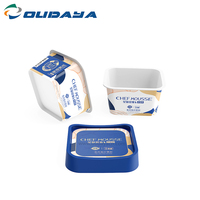 Tazón Cuadrado de PP Personalizado, Apto para Congelador, de Pared Simple, para Comida y Snacks de Perros y Gatos, con Etiqueta en Molde, Cuchara y Tapa