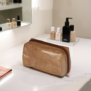 Hot <strong>Sale</strong> Easy Carry Small Dupont Paper <strong>Cosmetic</strong> Storage <strong>Bag</strong> Solid Color Square Zipper Makeup <strong>Bag</strong> - Product Image 5