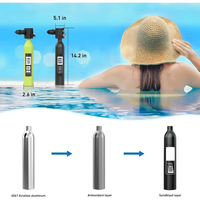 Masque de plongée intégral anti-buée avec réservoir de plongée de 0,5 L et pompe manuelle, cylindre d'air rechargeable haute pression pour adultes