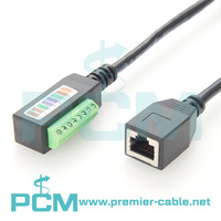 CAT5 CAT6 RJ45 soket wanita ke 8 posisi Terminal sekrup blok kabel Pigtail untuk PoE Data RS232 RS422 sinyal kontrol, colokan RJ45