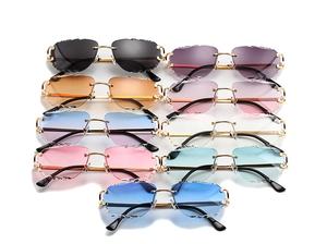 Gafas de Sol Ovaladas Vintage de Alta Calidad, Sin Montura, para Hombre y Mujer, Estilo Retro 2025, Montura Degradada, Corte de Diamante - Product Image 6